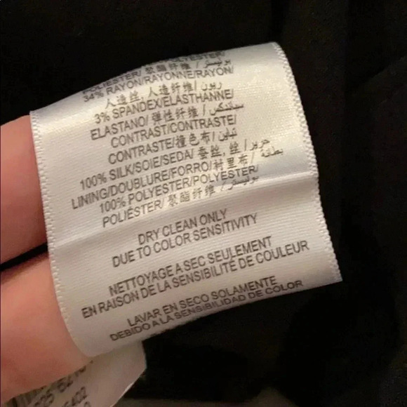 BCBG Maxazria Satin Silk Ivory Ruffle Bust Straight Shift Black Dress Size 0 - Picture 12 of 12